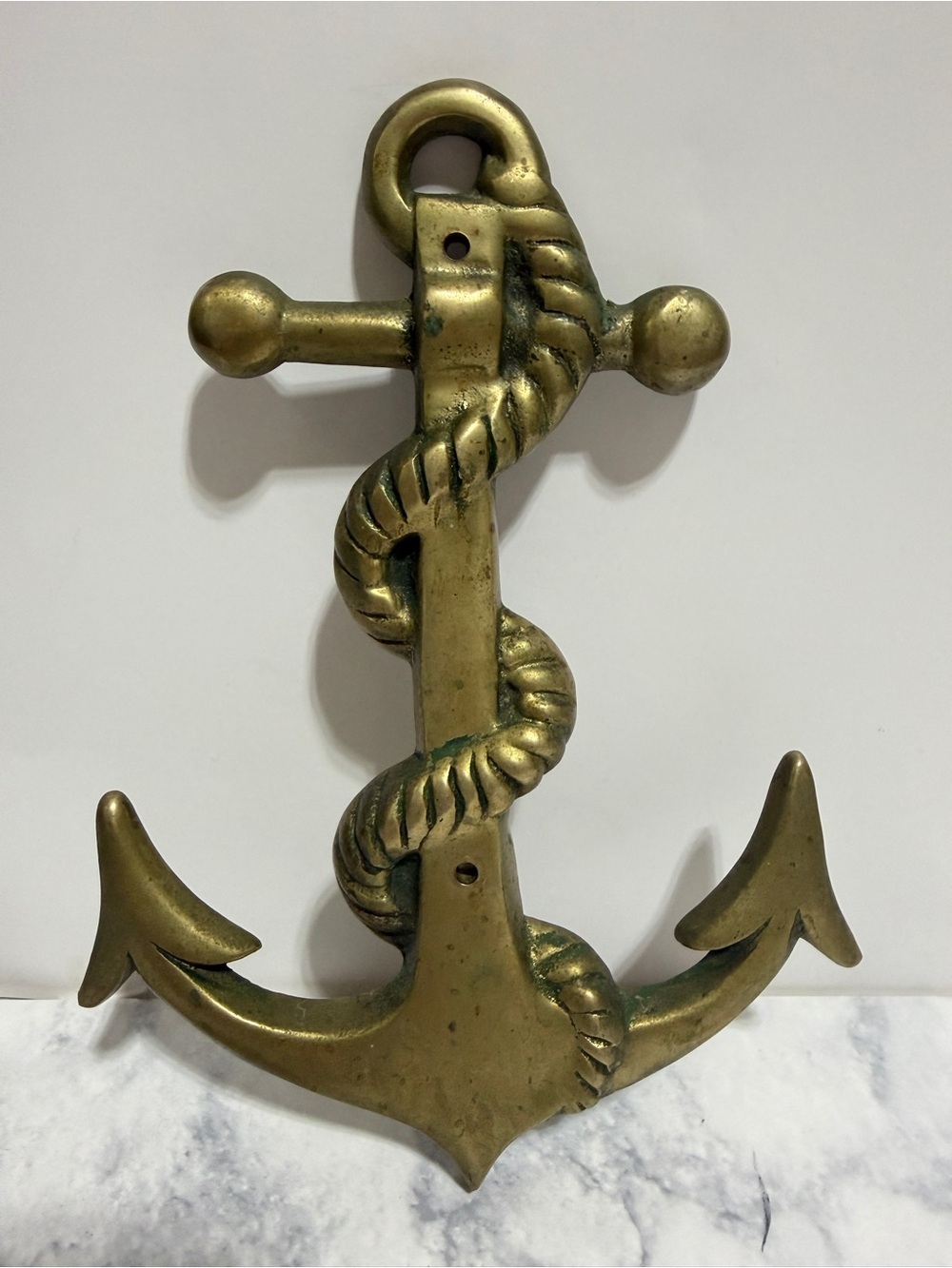 Antique Brass Anchor roper door wall decor hanging nautical maritime
